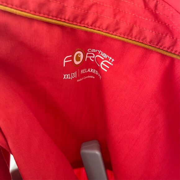 Carhartt Force Button Up Vest Womens XXL (20) Coral Lightweight Pockets - Picture 3 of 5